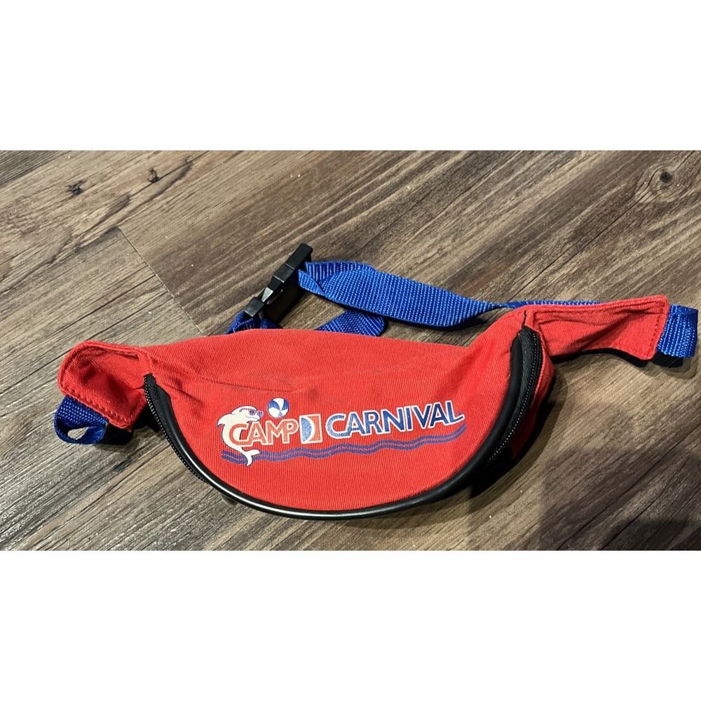 Carnival Cruise Lines Camp Carnival Fanny‎ Waist Pack 2 Zippered Pockets Blue